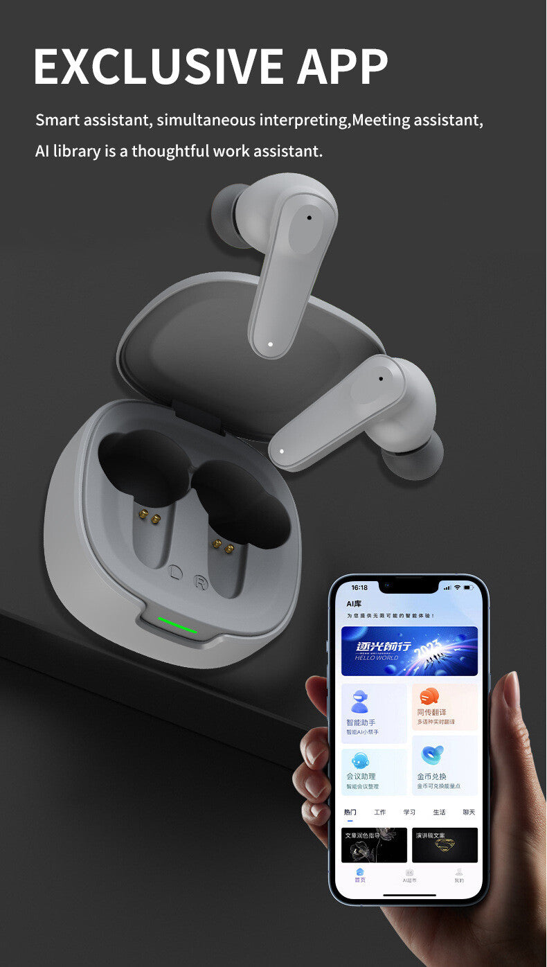 AI Intelligent Multi-language Wireless Translation Earbud